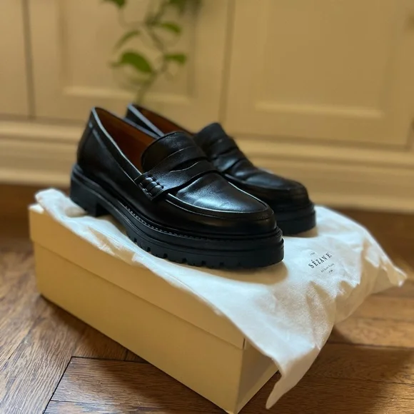 Sezane Black Leather Albane Loafers - Picture 6 of 10